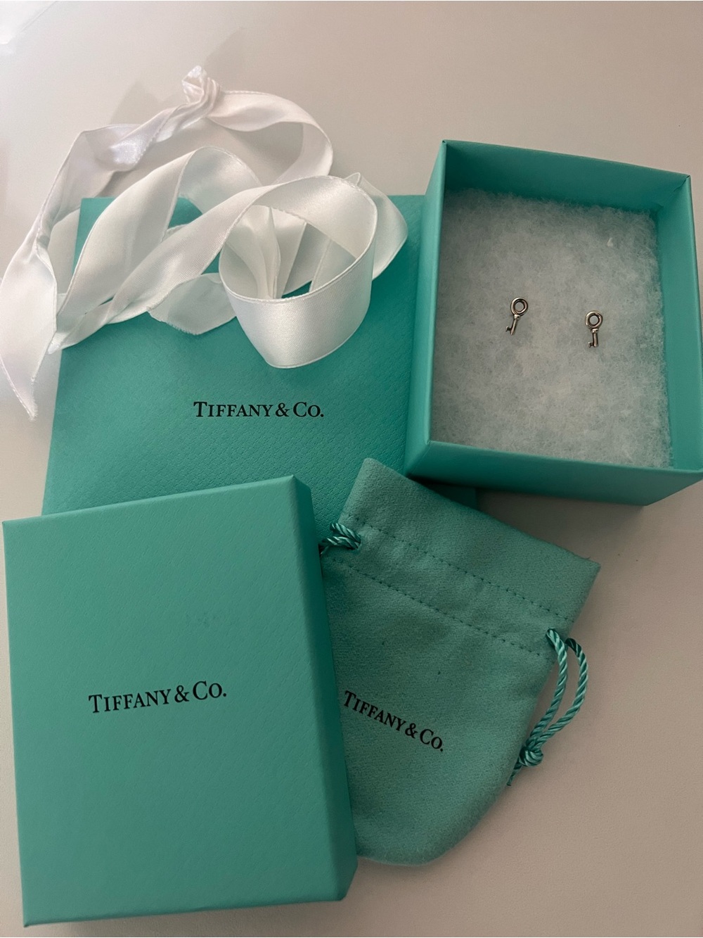 Tiffany & Co. Sterling Silver Mini Key Stud Earrings